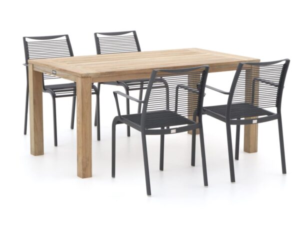 Apple Bee ROUGH-S 160cm dining tuinset 5-delig stapelbaar