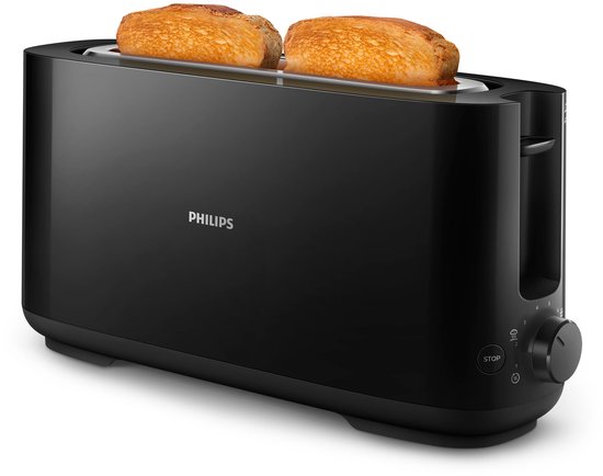 Philips Daily HD2590 broodrooster zwart met 8 standen en ontdooifunctie