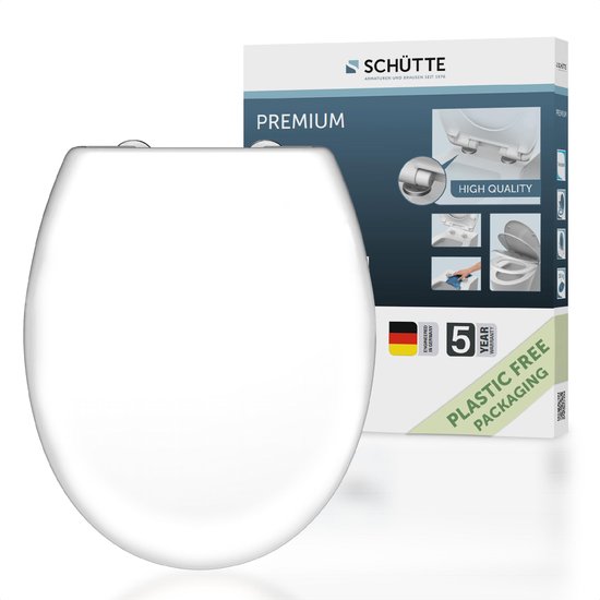 SCHÜTTE WC-Bril 82600 wit duroplast met soft close en montage van bovenaf