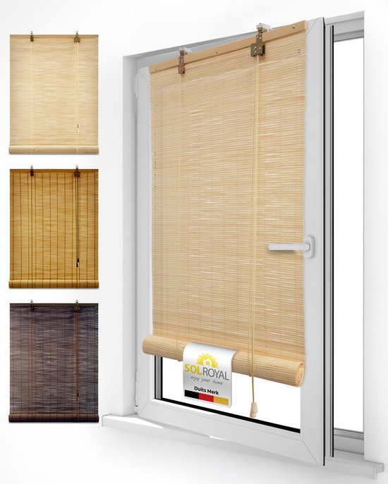 Sol Royal SolDecor B86 bamboe rolgordijn 90 x 160 cm met natuurlijke houtlook