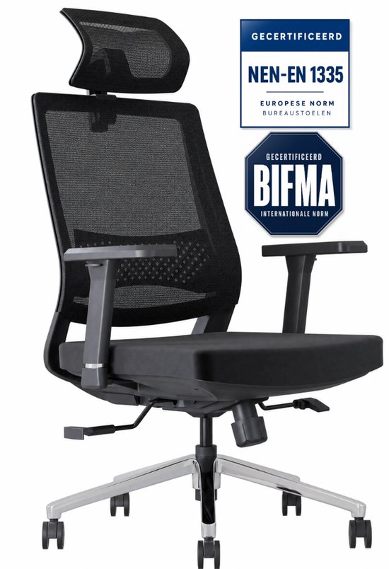 Stane Premium ergonomische bureaustoel met hoofdsteun